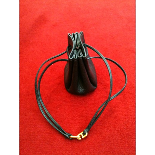 Bourse Hermès en cuir noir