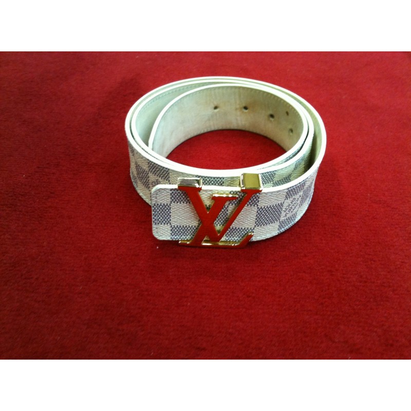 Ceinture Louis Vuitton Initiales pour homme en toile damier