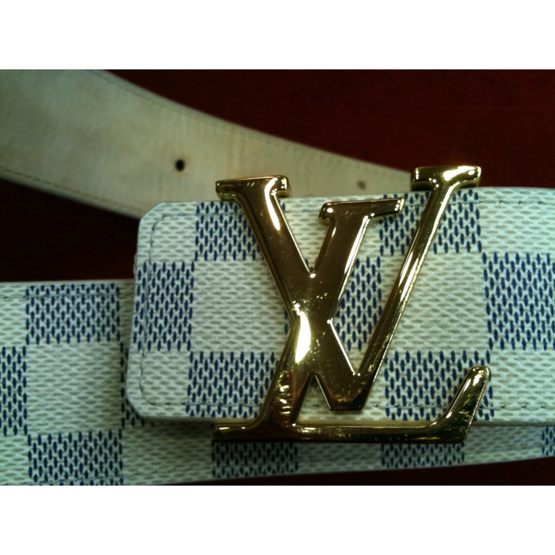 Ceinture LV Initiales en toile damier azur t.85 - Louis Vuitton