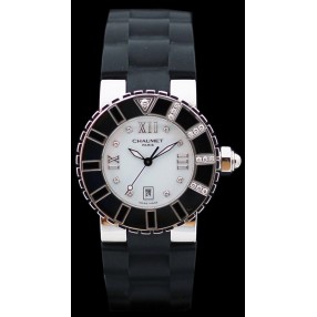 Montre Chaumet Class One White & Black en acier et diamants