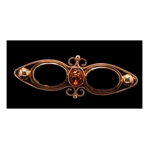 Broche ancienne onyx et topaze