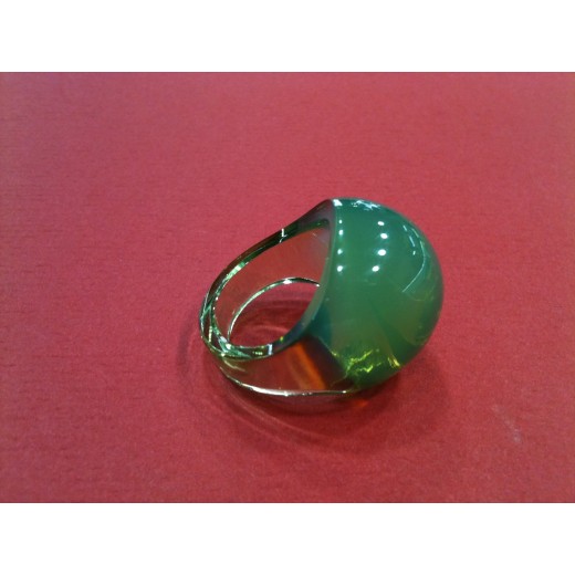 Bague Lalique verte en cristal 