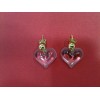 Boucles d'oreilles Lalique en cristal et plaqué or