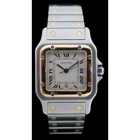 Montre Cartier Santos GM en or et acier