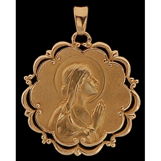 Médaille ancienne Vierge en or