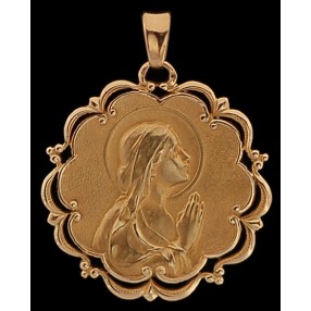 Médaille ancienne Vierge en or