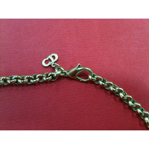 Collier long Christian Dior en métal doré