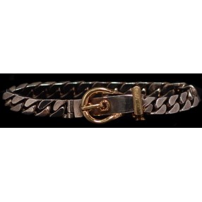 Bracelet Hermès "Boucle Cellier" Or et Argent