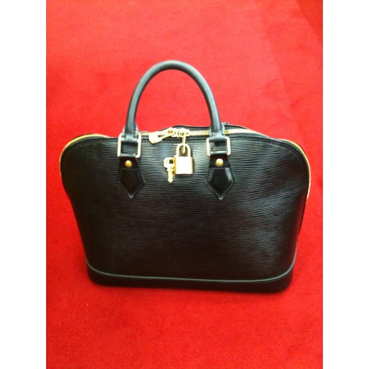 Sac Louis Vuitton Alma en cuir épi noir