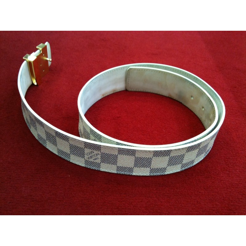 Ceinture Louis Vuitton Initiales en toile damier azur