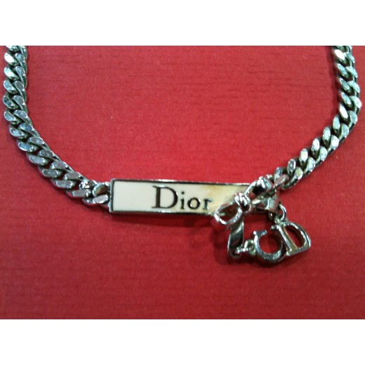 Collier Dior en métal argenté