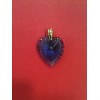 Pendentif Lalique Coeur en cristal bleu