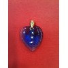 Pendentif Lalique Coeur en cristal bleu