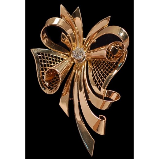 Broche Fleur diamant des annÃ©es 1950