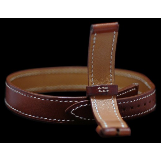 Bracelet Montre Double Tour Femme Cuir De Veau Naturel Gold