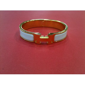 Bracelet Hermès  Clic Clac H en émail blanc