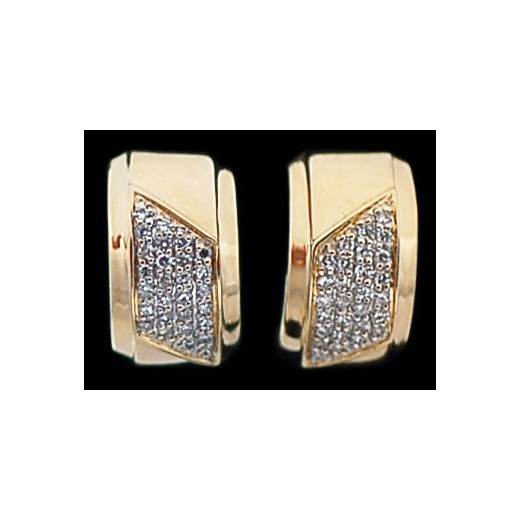 Boucles d'oreilles modernes 2 ors et diamants