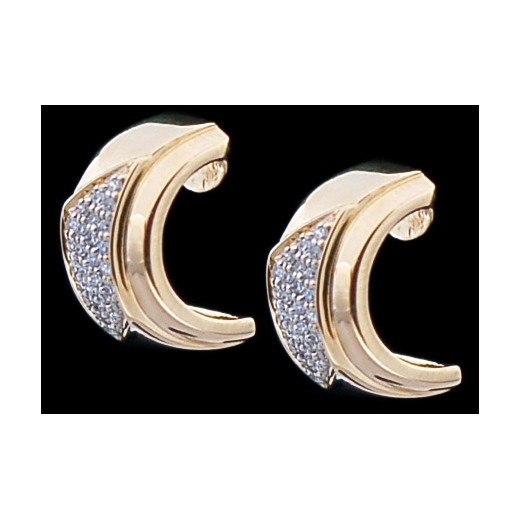 Boucles d'oreilles modernes 2 ors et diamants