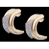 Boucles d'oreilles modernes 2 ors et diamants