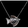 Collier Poisson en or blanc et diamants