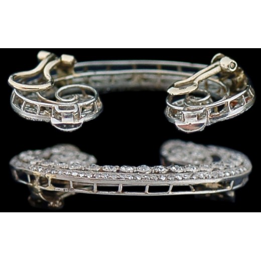 Boucles d'oreilles anciennes en or et diamants