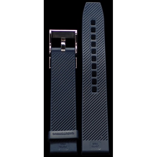 Lot de 2 bracelets de montre de rechange en caoutchouc noir pour homme