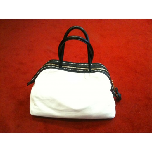 Sac Sonia Rykiel en cuir blanc cassé