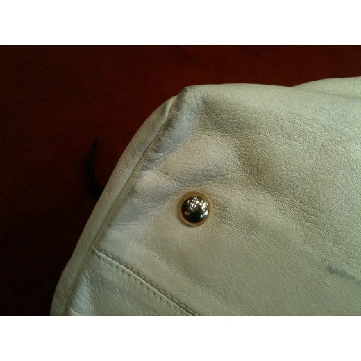 Sac Sonia Rykiel en cuir blanc cassé