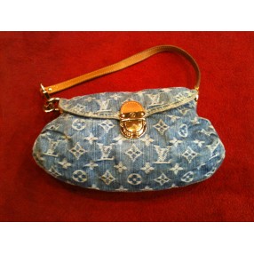 Sac Louis Vuitton mini Pleaty en tissu denim monogram