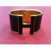 Bracelet Hermès Clic Clac H en émail noir