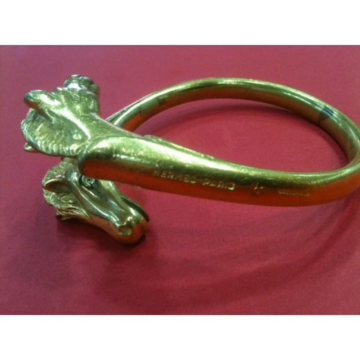 Bracelet Hermès Têtes de chevaux en métal doré