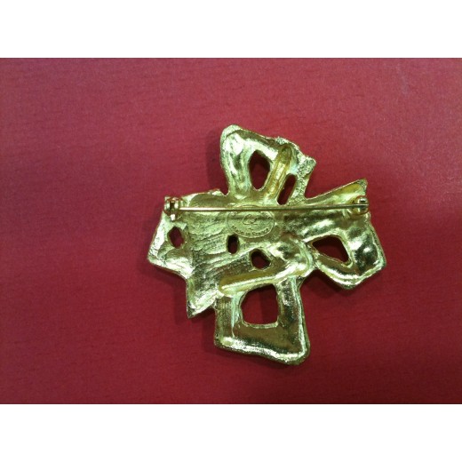 Broche Christian Lacroix en métal doré