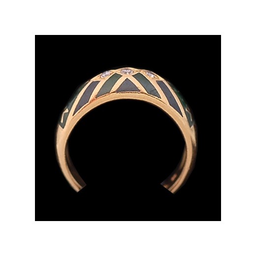 Bague Korloff en or, émail et diamants