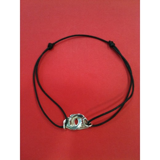 Collier sur cordon Dinh Van Menottes R20 en argent