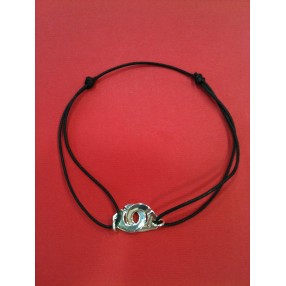 Collier sur cordon Dinh Van Menottes R20 en argent