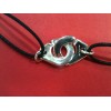 Collier sur cordon Dinh Van Menottes R20 en argent