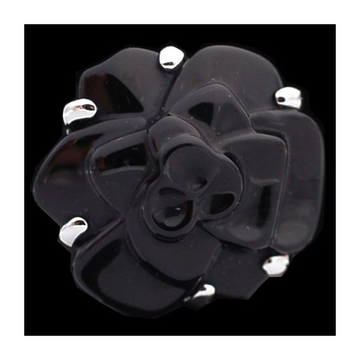 Bague Chanel Camélia en or et onyx