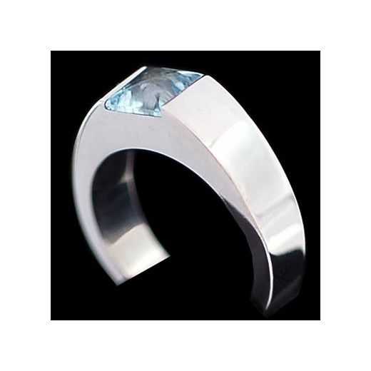 Bague Cartier Tank en or et aigue marine