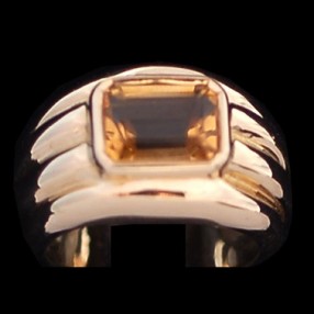 Bague Fred vintage en or et citrine