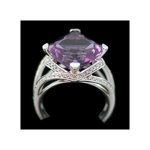 Bague Mauboussin Fou de toi en or blanc, améthyste et diamants