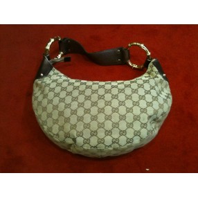 Sac Gucci Logo en tisu beige