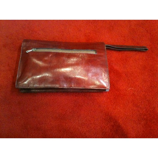 Pochette Balenciaga en cuir bordeaux