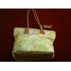 Sac Escada en tissu fleuri et cuir vernis beige