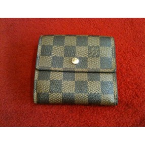 Portefeuille  Louis Vuitton Elise en toile damier