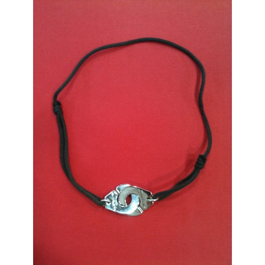 Collier sur cordon Dinh Van Menottes R20 en argent