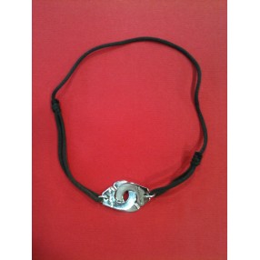 Collier sur cordon Dinh Van Menottes R20 en argent