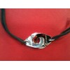 Collier sur cordon Dinh Van Menottes R20 en argent