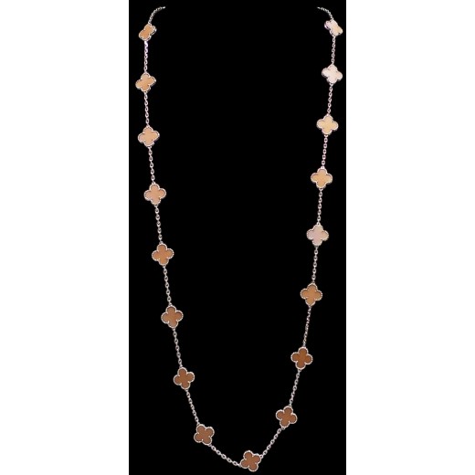 Collier Van Cleef & Arpels Alhambra Vintage en or et opale rose