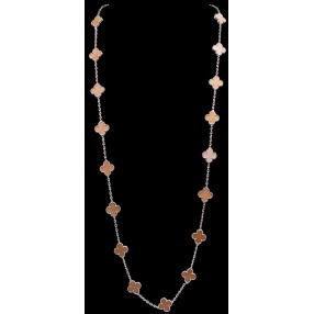 Collier Van Cleef & Arpels Alhambra Vintage en or et opale rose