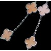 Collier Van Cleef & Arpels Alhambra Vintage en or et opale rose